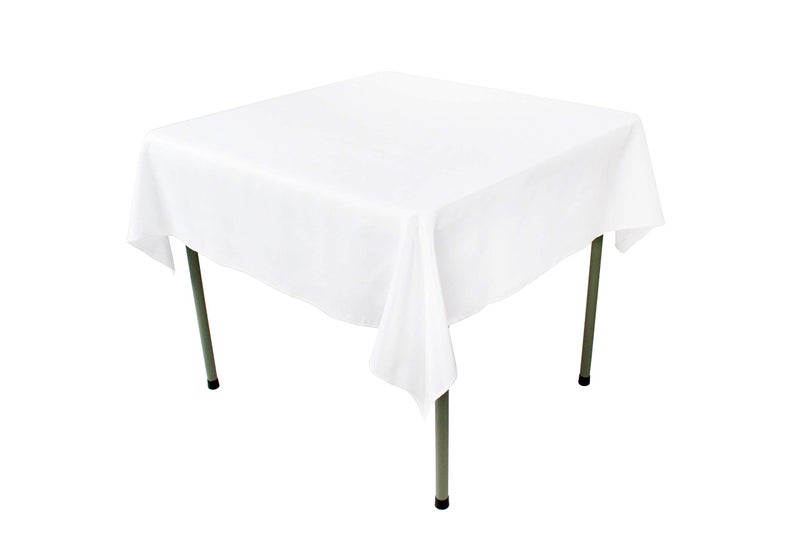 GEFEII Kitchen 54 inch Square Tablecloth Solid Polyester White Tablecloths for Wedding Party Restaurant Banquet Dining Buffet Table Picnic Decorations (Square-54x54 inch, White) - Image 2